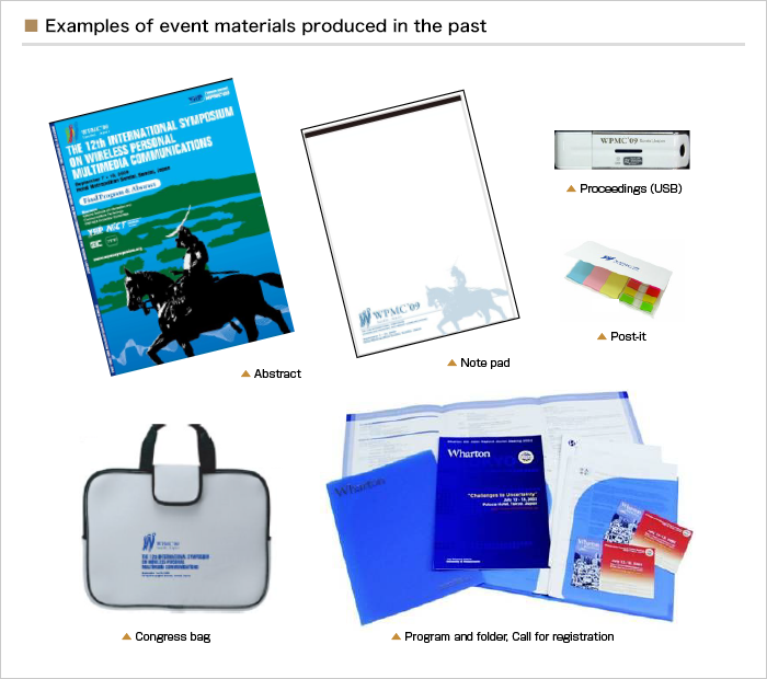 Examples of event materials produced in the past